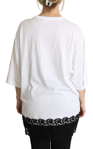 T-Shirt mit Rundhalsausschnitt und „White Angel“-Aufdruck aus Baumwolle