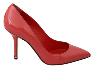 Dunkelrosa Lackleder-Pumps