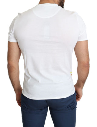 Weißer Saint-Valentine-Aufdruck aus Baumwolle Herren-T-Shirt