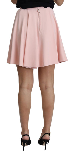 Pink Faltenrock mit ausgestelltem Saum, A-Linie, Mini, Viskose