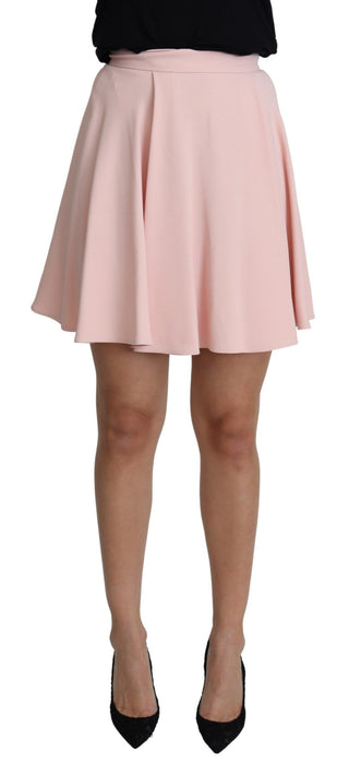 Pink Faltenrock mit ausgestelltem Saum, A-Linie, Mini, Viskose