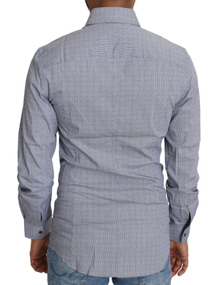 Gray Dotted Semi Fitted Formal SICILIA Shirt