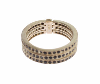 Schwarzer CZ 925 Sterling Silber Damenring