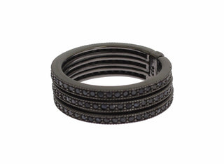 Schwarze Zirkonia 925 Sterling Silber Damen
