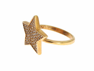 Star Gold 925er Silber Damenring mit klarem Stein
