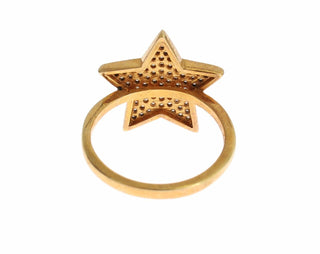 Star Gold 925er Silber Damenring mit klarem Stein