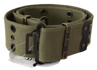 Green 100% Cotton Rustic Bronze Buckle Belt