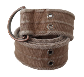 Beige Leder-Logo-Gürtel Sling Cintura Schnallengürtel
