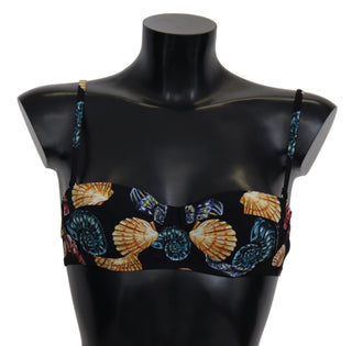 Bikinis de baño con estampado de conchas negras para mujeres