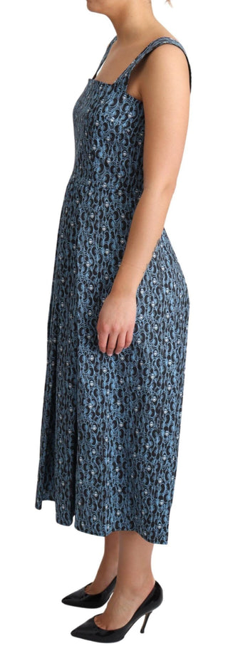 Vestido de Gasa A-Line de Algodón con Corazón Azul