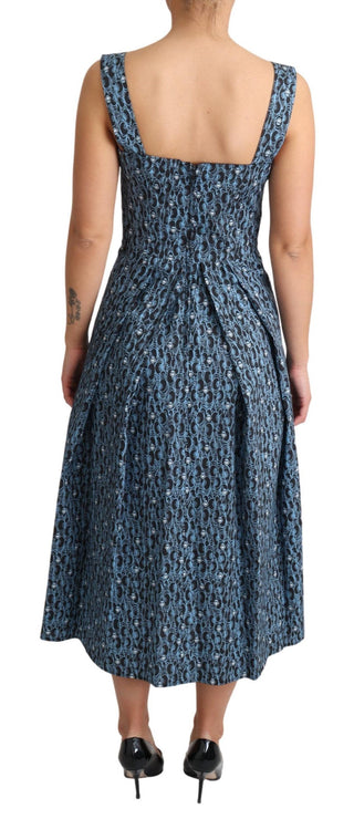 Vestido de Gasa A-Line de Algodón con Corazón Azul