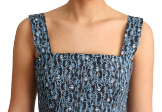 Vestido de Gasa A-Line de Algodón con Corazón Azul