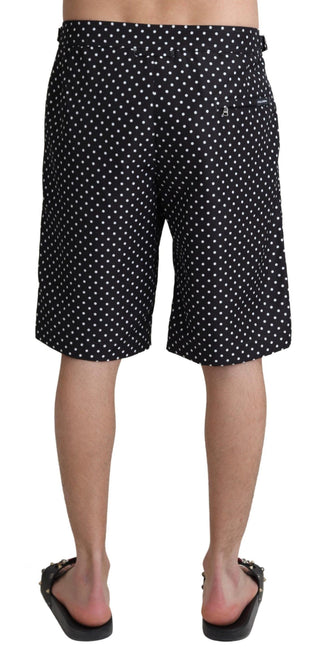 Schwarze Polka Dots Badeshorts Bademode