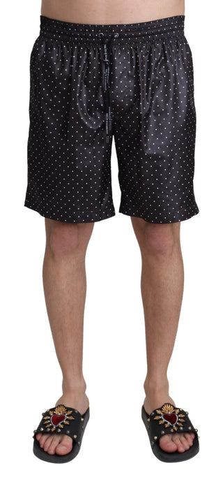 Shorts de Playa con Estampado de Puntos Negros