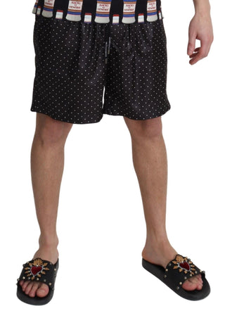 Shorts de Playa con Estampado de Puntos Negros