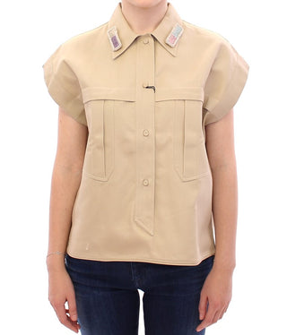 Blusa sin mangas beige