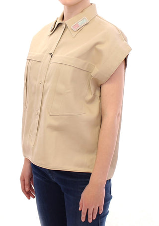 Blusa sin mangas beige