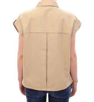 Blusa sin mangas beige
