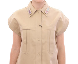 Blusa sin mangas beige