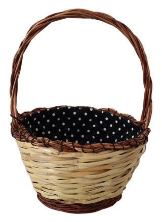 Beige Holzkorbgeflecht Rattan Einkaufstasche