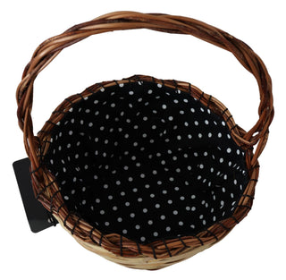 Beige Holzkorbgeflecht Rattan Einkaufstasche