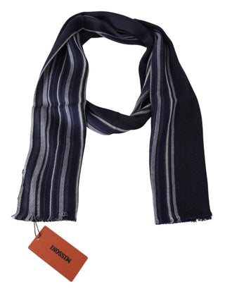 Mehrfarbiger Wollschal mit Streifen und Fransen, Unisex