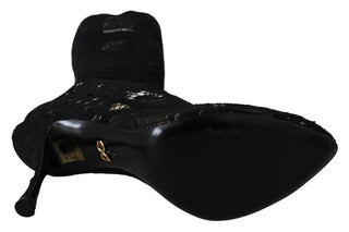 Schwarze Taormina Spitzenstrümpfe Stiefel Schuhe Pumps