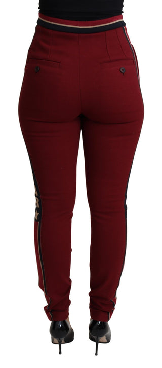 Rote DG-Star-gestreifte Skinny-Baumwollhose