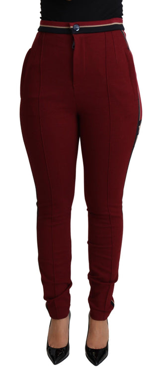 Rote DG-Star-gestreifte Skinny-Baumwollhose