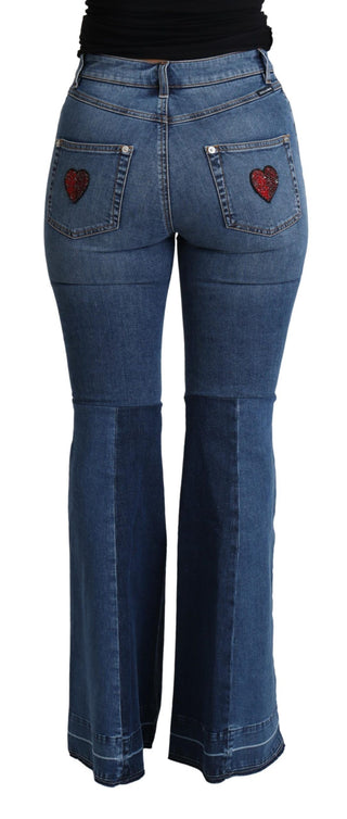 Blue Amore Patch Boot Cut Stretchhose aus Baumwolle
