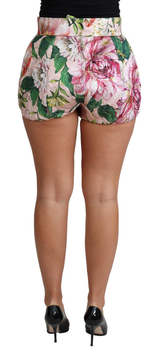 Rosa Baumwolle mit Blumenmuster Hotpants Short