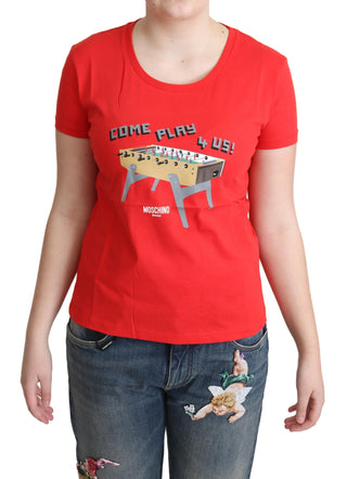 Blusa de algodón rojo con estampado Come Play 4 Us