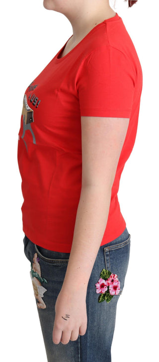 Blusa de algodón rojo con estampado Come Play 4 Us