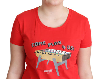 Blusa de algodón rojo con estampado Come Play 4 Us