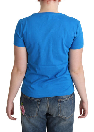 Camiseta de algodón azul con estampado Come Play 4 Us