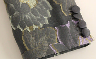 Mehrfarbiger Blazer aus Seidenbaumwolle mit Blumenmuster