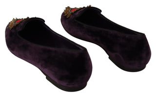 Lila Samt DG Herz Slipper Flats Schuhe