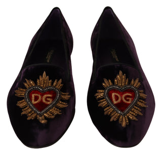 Lila Samt DG Herz Slipper Flats Schuhe