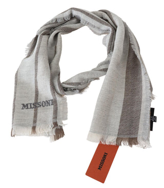 Mehrfarbiger gestreifter Woll-Unisex-Schal