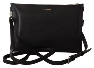 Schwarze Exotic Leather Umhängetasche Alta Sartoria