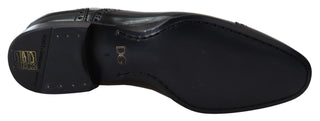 Schwarze Leder Derby Loafer Herrenschuhe