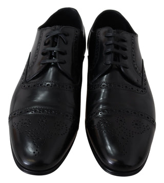 Schwarze Leder Derby Loafer Herrenschuhe