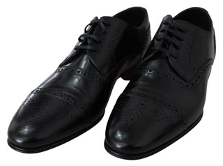 Schwarze Leder Derby Loafer Herrenschuhe