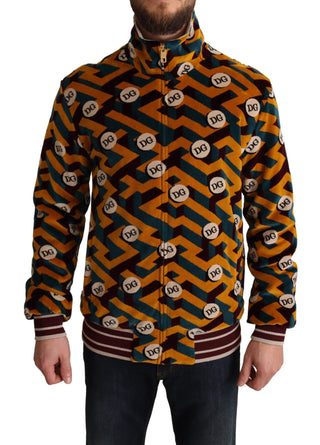 Mehrfarbige Samtjacke für Herren mit DG-Logo