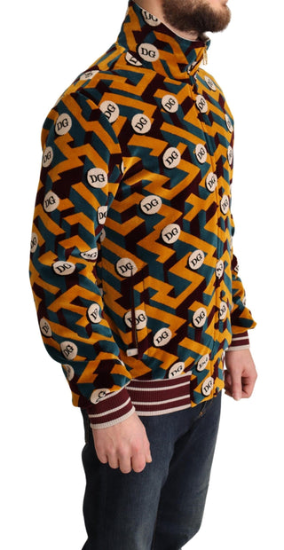 Mehrfarbige Samtjacke für Herren mit DG-Logo