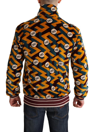 Mehrfarbige Samtjacke für Herren mit DG-Logo