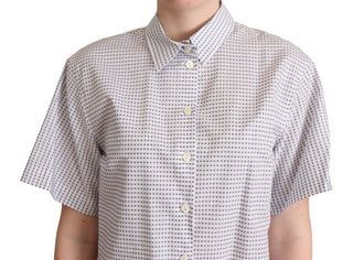 Weiße Bluse mit Kragen und Polka-Dots