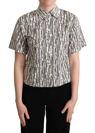 Blusa de flores blanca con cuello