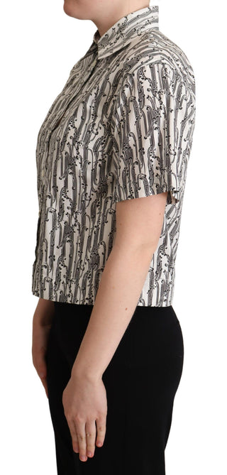 Blusa de flores blanca con cuello