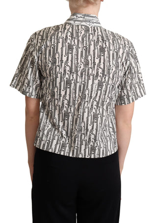 Blusa de flores blanca con cuello